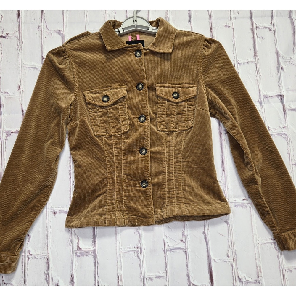 KUT from the Kloth Corduroy Jacket Brown Button Up Utility Women Small